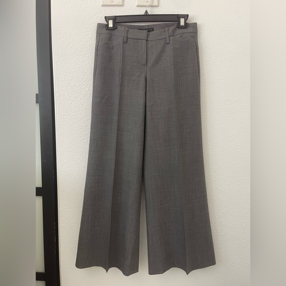 $285 Theory Wool Blend Grey Career/Evening Pants